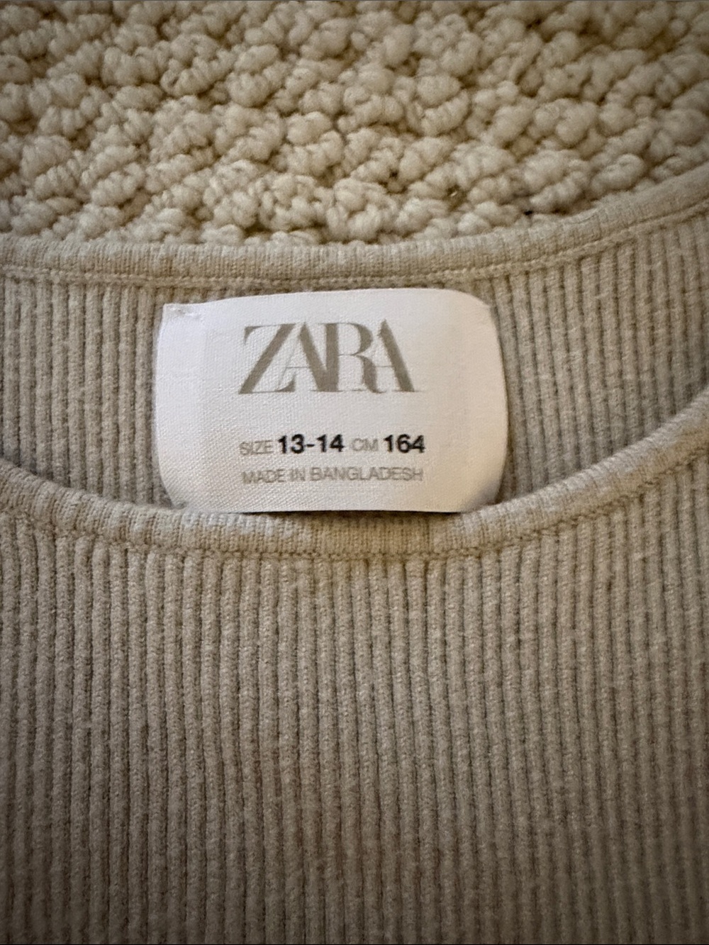 Zara Ribbed Crop Tank in Beige Taupe - Picture 3 of 3